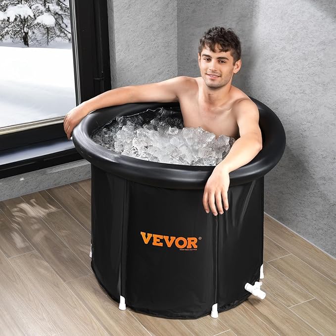 VEVOR Ice Bath Tub XL, Cold Water Therapy Plunge Tub for Athletes, Portable Outdoor Ice Barrel Plunge Pool for Recovery (Black, 105 Gal)