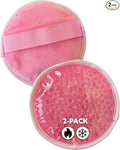 Alpi Circle Plush Gel Ice Packs Reusable & Microwavable – 4”x4” Small Ice Packs for Adults – Hot or Cold Eye Mask with Beads - Plush Comfort for Muscle Aches & Minor Discomfort – Pink