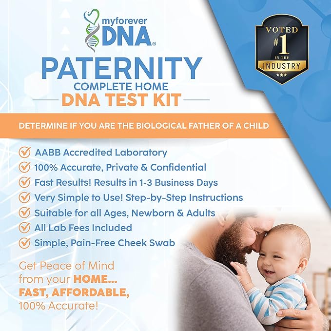 My Forever DNA® Home Paternity Test Kit | 24 Genetic DNA Markers Tested | Accurate, Private Results from Certified U.S. Laboratory | All Lab Fees & Return Shipping Included