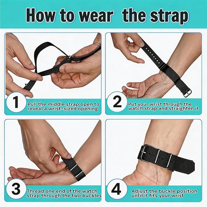 Nylon Strap Compatible with Hume Band - Soft Woven Breathable Replacement Strap Bands for Hume Health Band - 24/7 Wear, Adjustable Sport Wristband - Metal Buckle & Loop Closure for Secure