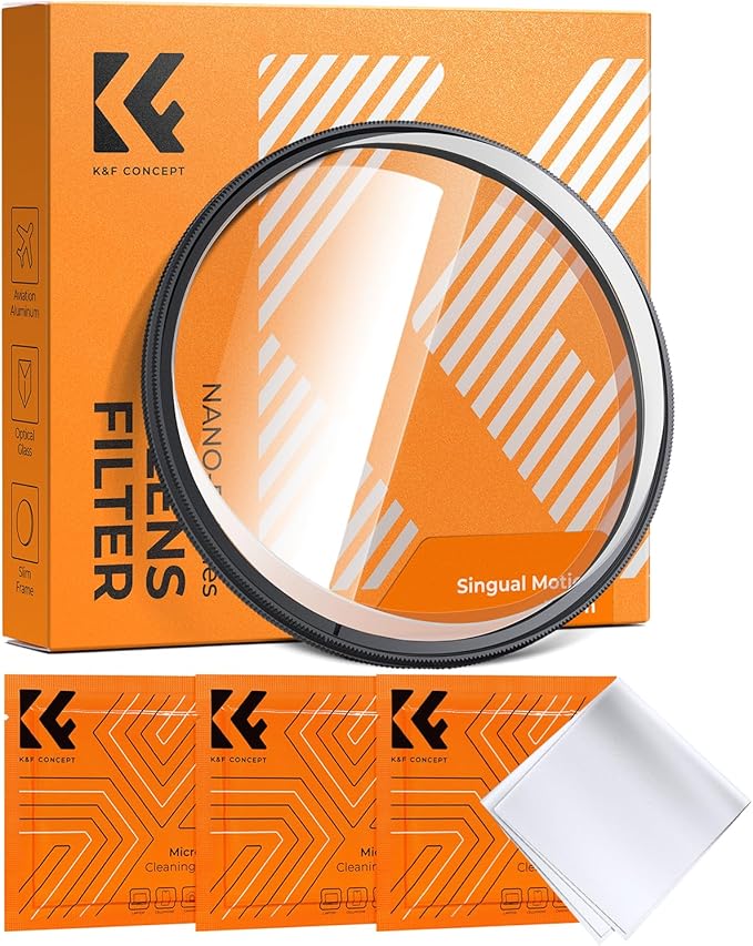 K&F CONCEPT 58mm Unilateral Blur Ghost Motion Filter Super Speed Effects for Camera Lens Clear Optical Glass with Cleaning Cloth