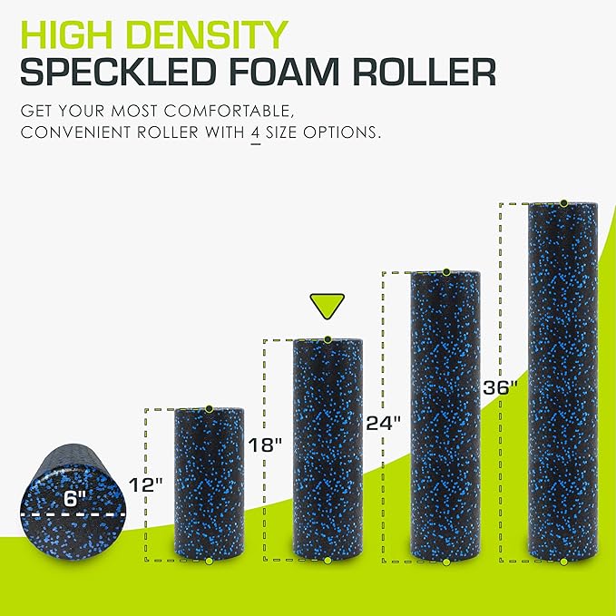 ProsourceFit High Density Foam Rollers Long, Firm Full Body Athletic Massage Tool for Back Stretching, Yoga, Pilates, Post Workout Muscle Recuperation