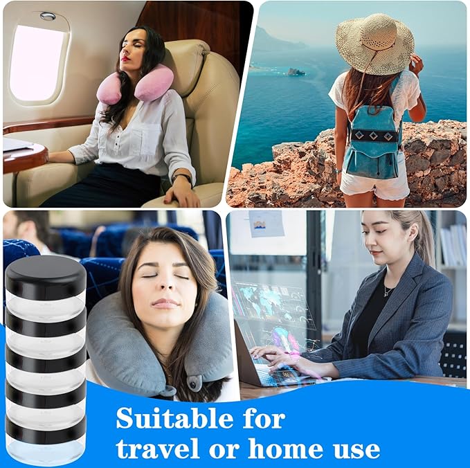 Small Pill Organizer Box, 5 Pcs Travel Pill Case Holder Portable Daily Mini Pill Container BPA Free Medicine Storage Container for Purse Pocket Briefcase (Black)