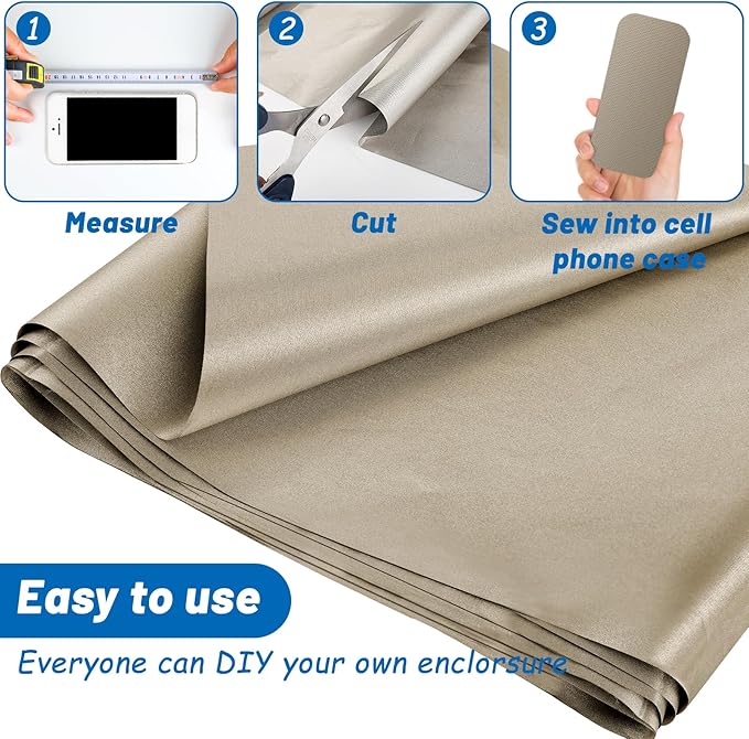 Faraday Fabric, 43" x 60"Faraday Cloth Military Grade Fabric Grade Protection Nickel Copper Faraday Cloth for WiFi, GPS