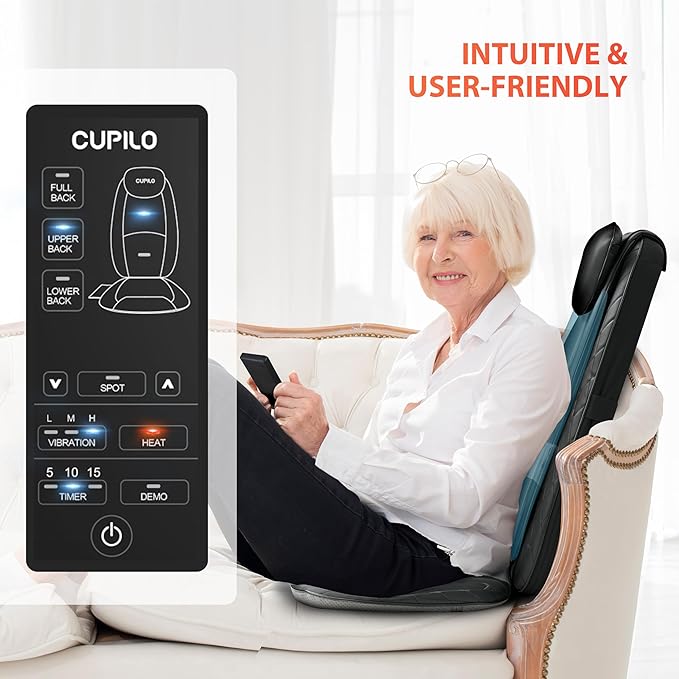 Back Massager for Pain Relief Deep Tissue - Shiatsu Back Massager with Heat for Chair, Massage Chair Pad, Back Support Inflatable Flap Chair Massage Seat Cushion, Gifts for Men Dad