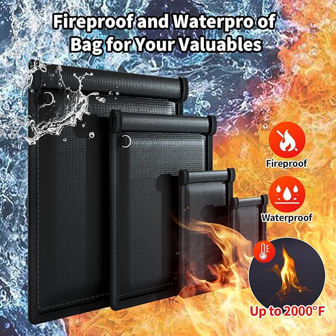 Faraday Bags EMP Proof - 4 Pack Faraday Pouch Anti-Tracking Key Fob Protector, Faraday Cage for Phones & Laptops & Tablets & Car Keys for Fireproof & Waterproof