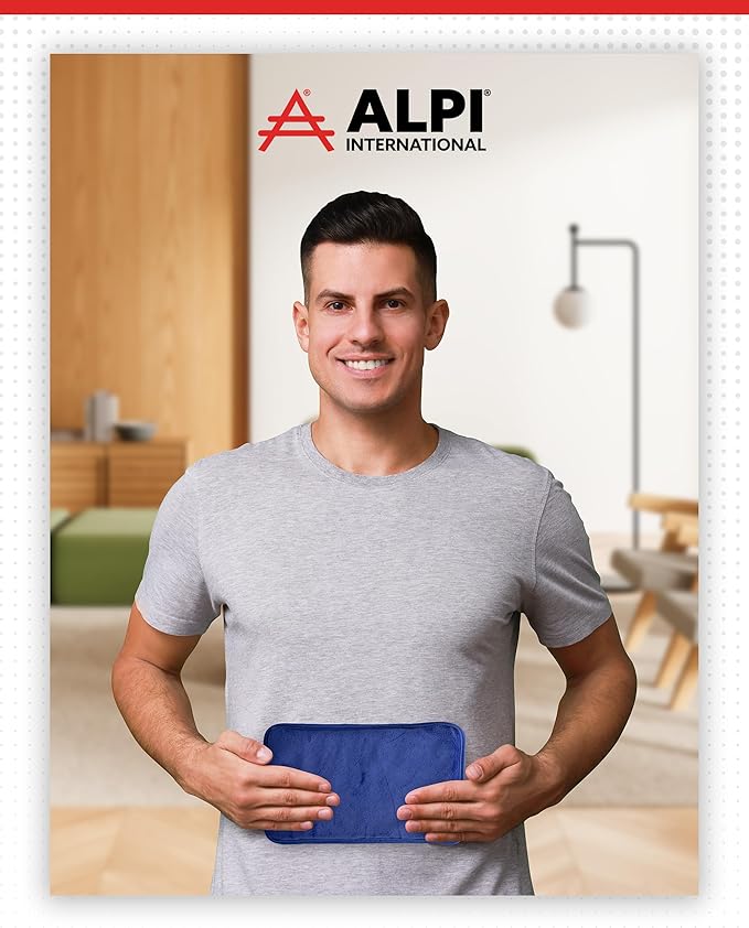 Alpi Rectangle Plush Gel Bead Ice Pack – 2 Pack Reusable Ice Packs with Beads for Hot & Cold Therapy - Soft, Plush Comfort for Muscle Aches & Relaxation (Blue)