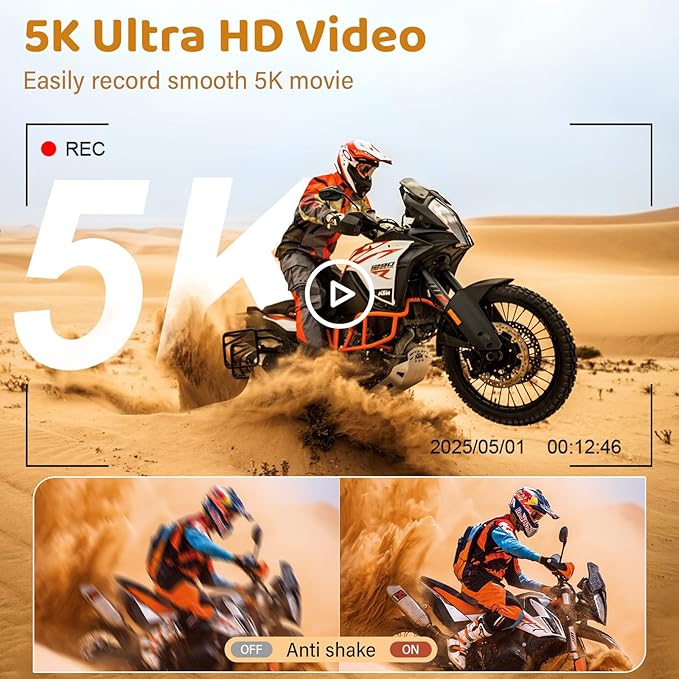 5K Digital Camera for Photography - WiFi 75MP Vlogging Cameras for YouTube - UHD Autofocus Video Camera 3" 180° Flip Screen with 18X Zoom - Compact Vlog Travel Camara with 32GB SD Card, 2 Batteries