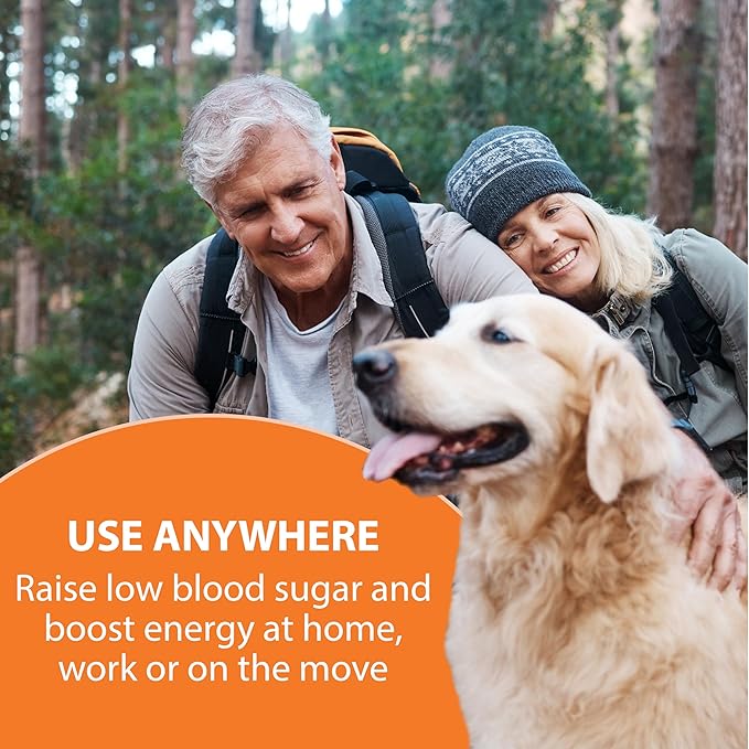 TRUEplus Glucose Tablets, Chewable, Orange Flavor, 15g Fast-Acting Carbohydrates, Fat Free, Gluten Free, Raise Low Blood Sugar and Boost Energy, 10 Count, 72 Tubes