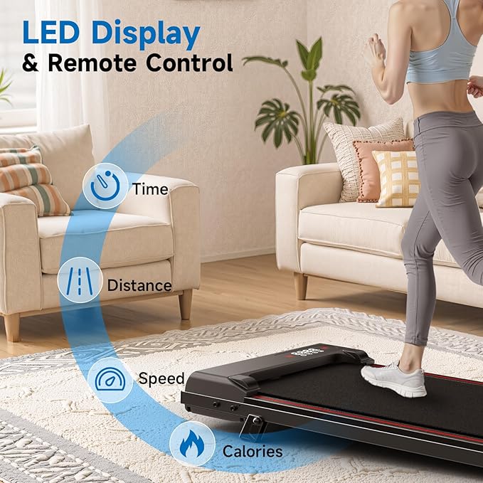 2 in 1 Walking Pad with Handle Bars, 8% Incline Foldable Treadmills for Home Office Ultra Quiet <40dB, 3.5 HP Portable Walking Jogging Running Machine with LED Display & Remote, 320+LB Capacity
