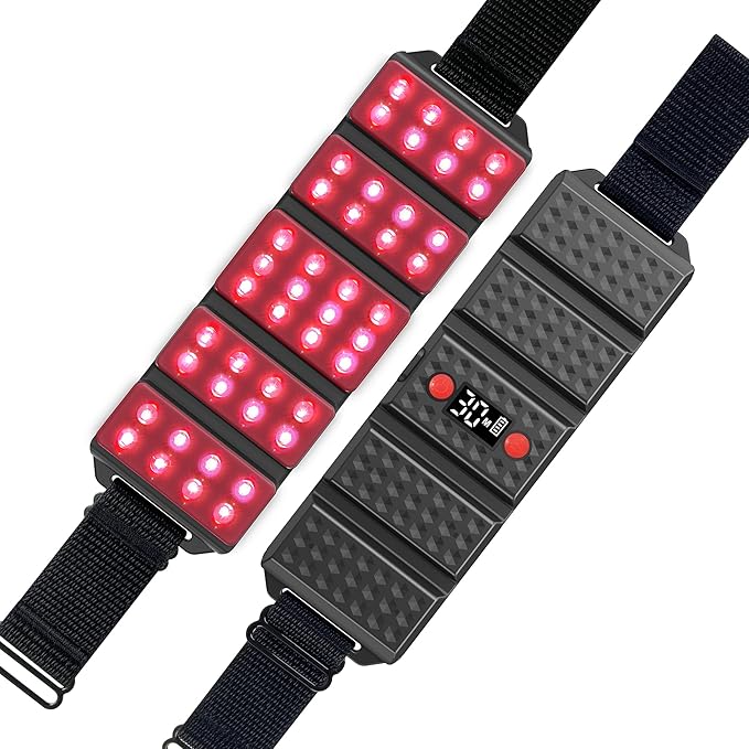 Red Light Therapy Belt, LED 660nm & 850nm Near Infrared Light for Muscle Recovery, Pain Relief, Wearable Wrap –Inflammation, Joint Health & Mobility - Portable & Hands-Free