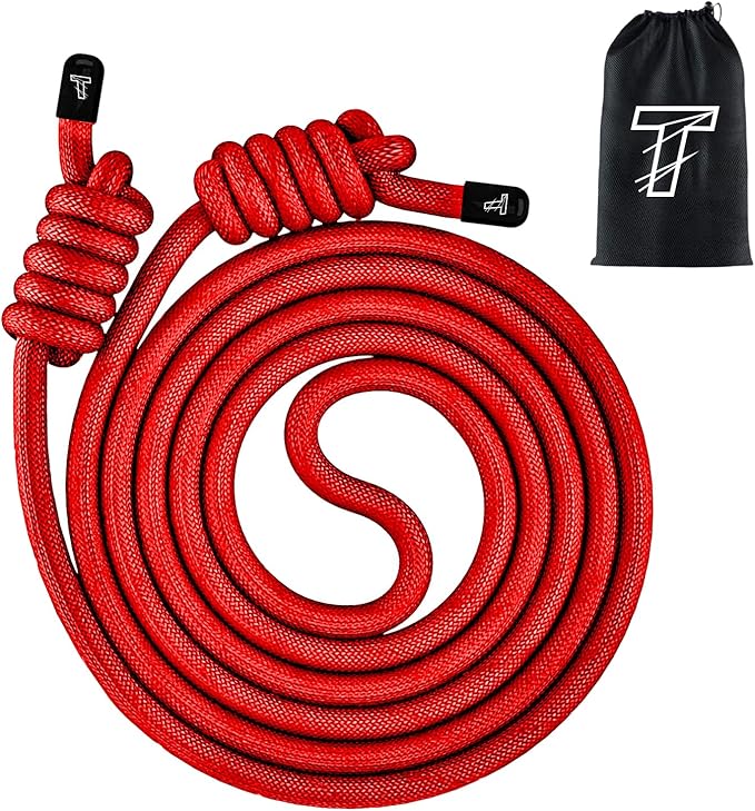 Flow Rope Exercise Jump Rope For Fitness, Working Out, Flow with 9 Ft Adjustable Double Woven Workout Rope For Men, Women, Beginners' Training – Indoor & Outdoor Cardio