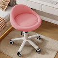 Rolling Stool – Ergonomic Swivel Seat, Adjustable Height, Ultra-Quiet Wheels, Padded PU Leather Cushion, for Salon, Office, Massage & Medical Use Pink 1