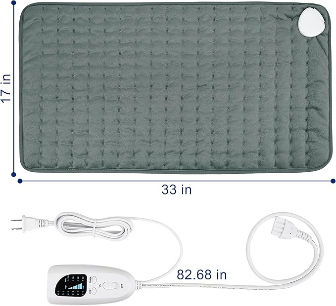 Electric Heating pad for Back Neck Shoulder Knee Arms Legs- Electric Heat Pads with 6 Heat Settings & Auto Shut Off &Dry/Moist Heat Heating Pad for Birthday Mother Father Gril Men Women