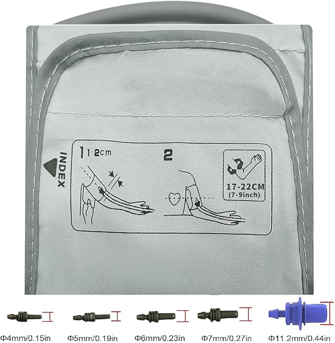 Child Small Cuff Compatible with Most BP Monitors 7”-9” Inches (17-22CM) Blood Pressure Cuff ARM BP Replacement Cuff for Pediatric and Women - 6 Connectors (Small)