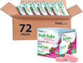 TRUEplus Soft Tabs Glucose Tablets, Chewable, Cherry Pop Flavor, 16g Fast-Acting Carbohydrates, Fat Free, Gluten Free, Raise Low Blood Sugar and Boost Energy, 4 Count, 72 Packs