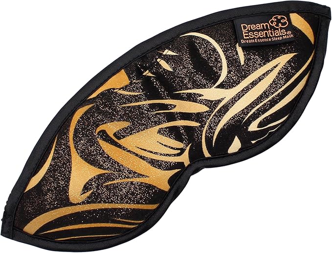 Dream Essentials Dream Essence Aromatherapy Sleep Mask, Handmade in The USA, Comes with Removable Organic French Lavender Sachet (Latte Shimmer)