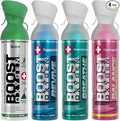 Boost Oxygen Canned Oxygen for Breathing for Home Use, Exercise, or Altitude Sickness, with Sealed Cap & Mask, 10L Canister, Multicolor, Pack of 4
