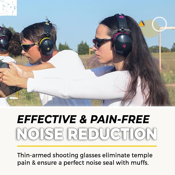 TradeSmart High-Performance Earmuffs for Shooting Range & Shooting Eye Protection Glasses + Firearm Confidence Course