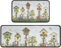 Birds Kitchen Rugs 2 Piece Set for Floor Mat, Rug With Birds Non Skid Washable Absorbent Microfiber Birds Kitchen Mat for in Front of Sink for Standing for Home Birds Kitchen Decor 17"X30"+17"X47"