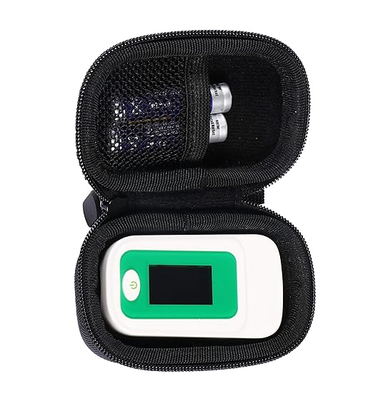 Hard Storage Case Bag for Fingertip Pulse Oximeter fits for Innovo Deluxe/Santamedical/Concord Sapphire Blood Oxygen Saturation Monitor, Black