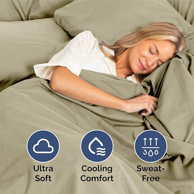 King Size 4 Piece Sheet Set - Extra Soft, Breathable And Cooling Sheets - Hotel Luxury Durable Bed Sheets for Women & Men - Deep Pockets, Easy-Fit & Wrinkle-Free Sheets - Taupe Oeko-Tex Bed Sheet Set
