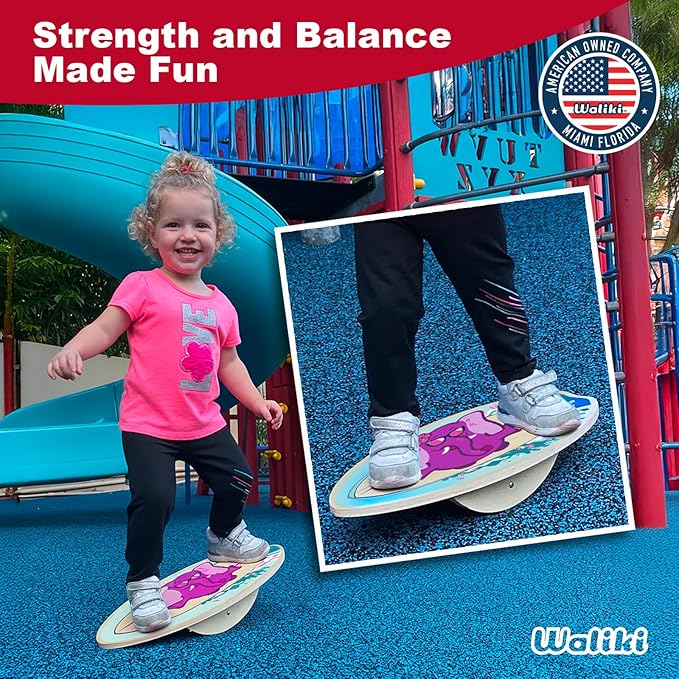 WALIKI Wood Balance Board | Ages 3-8 | Toddlers and Kids |