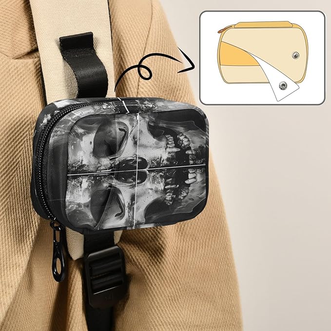Weekly Pill Organizer Case Cool Skeleton Travel Portable Pill Bag for Medicine Vitamin Large Capacity Zipper Medicine Organizer