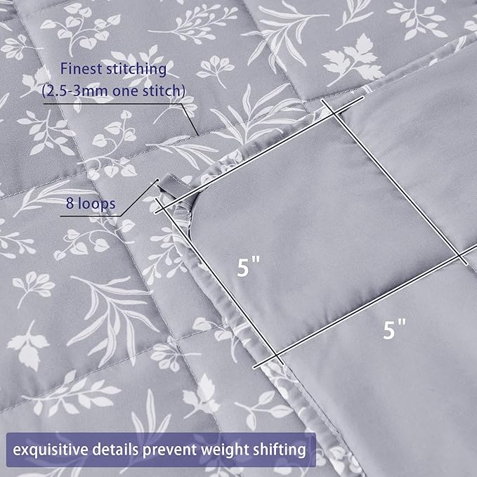 yescool Weighted Blanket for Adults (15 lbs, 48" x 72", Dove Grey) Cooling Heavy Blanket for Sleeping Perfect for 140-160 lbs, Twin Size Breathable Blanket with Premium Glass Bead, Machine Washable