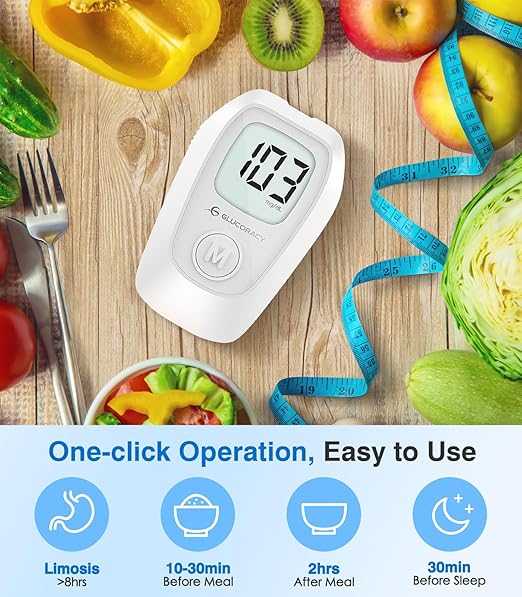 Glucoracy G-425 Blood Glucose Monitor Kit, Blood Sugar Test Kit with Lancing Device, 50 Test Strips and 50 Lancets, Glucose Meter for Home Use, Diabetes Home Testing Kit