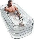 Inflatable Ice Bath Tub -XL Clear See Through - Ice Plunge Tub for Cold Water Therapy - Portable Cold Plunge Tub - Indoor & Outdoor - Inflatable Tub for Adults - Ice Tub for Athletes - Cold Tub