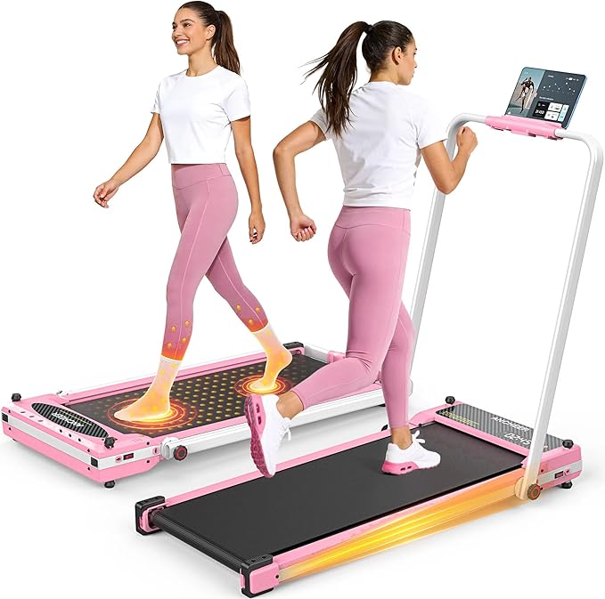 ANCHEER Walking Pad Treadmill with Foot Massage, Versatile Dual-Sided Walking Pad with Incline and Handle Bar, 3.5HP Foldable Treadmill for Home/Office/Apartment, 0.6-7.5MPH