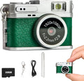 Mini Keychain Camera, Digital Camera, Tiny Vintage Retro Camera, 1080P Video Vlogging Camera,Micro Camcorder with 32 GB Card for Beginners Teens Adults Kids (Green)