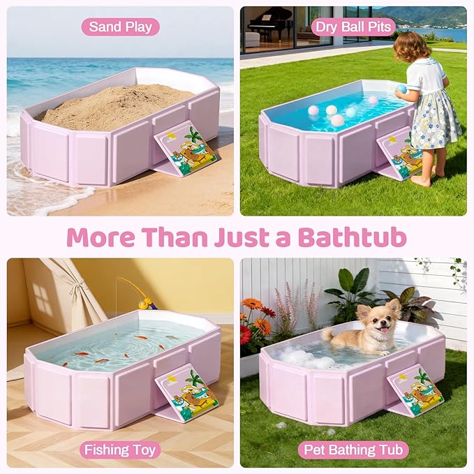 Portable Bathtub, Foldable Bathtub No Installation, Bathroom SPA Soaking Tub, Shower Stall Collapsible Hot & Ice Bath Tub (Green, 29.5"L x 17.7"W x 9.8"H)