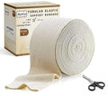 Tubular Compression Bandage Size F (4” x 33 ft) – Elastic Stockinette Support Sleeve for Large Knee, Thigh, Leg & Arm – Cut-to-Fit, Washable Reusable, No Pins/Tape – Includes Bandage Medical Scissors