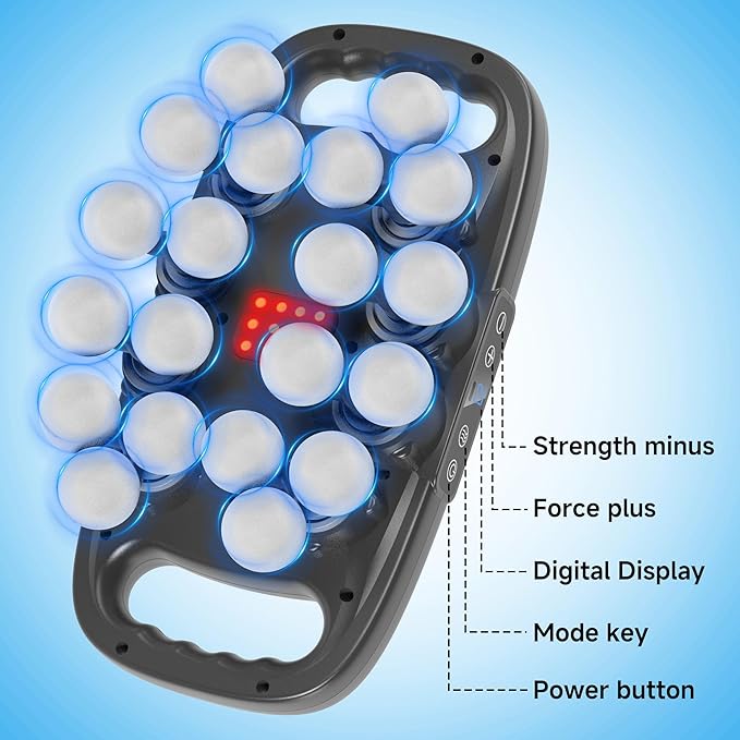 leikefitness 20-Head Deep Tissue Massage Gun with 20 Intensities, 6 Modes, 3 Timing Settings, Electric Percussion Massager for Back, Shoulders, Legs, Arms, Neck