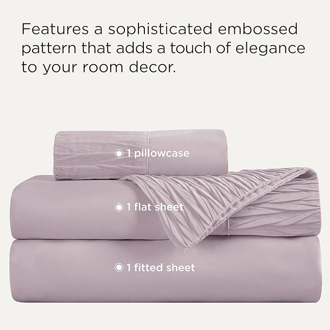 Bedsure Twin Sheets Set - 3 Pieces Soft Twin Bed Sheets - Breathable & Cooling - Hotel Luxury - Easy Care Polyester Microfiber Bedding for Women, Men, Pink Mocha