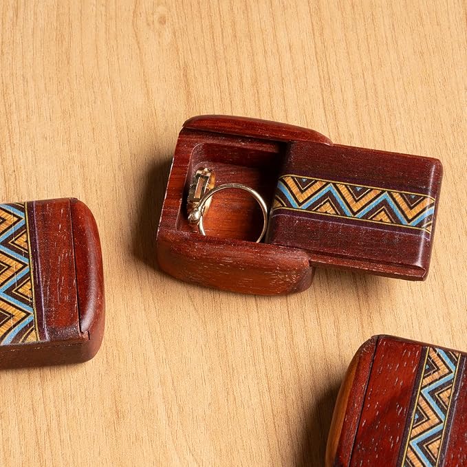 2 pcs Small Wood Box Pill Organizer Travel Container Decorative Keepsake Case Cute Hidden Safe Storage Solution for Jewelry Medication Daily Use Natural Hardwood Mini Decorative Box