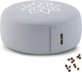Mindful & Modern Large Meditation Cushion for Zafu Yoga - Meditation Pillow for Sitting on the Floor - Buckwheat Hull Filled Yoga Cushion with Removable, Washable 100% Cotton Cover and Carry Handle