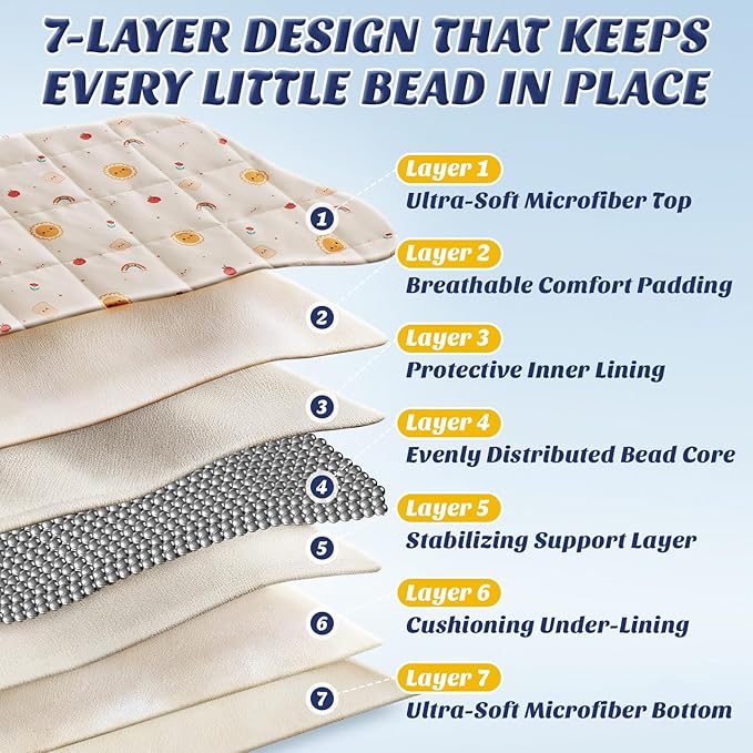 anfie Weighted Blanket Kids (48"x72" 6lbs), Weighted Blanket Cooling Blanket for Sleeping,Throw Size Breathable Blanket with Premium Glass Bead(Beige Sun)