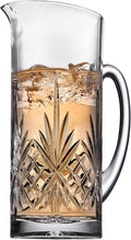 Godinger Beverage Pitcher Carafe, Cocktail Pitcher, Water Pitcher, Bar Mixing Glass - Dublin Collection, 34oz