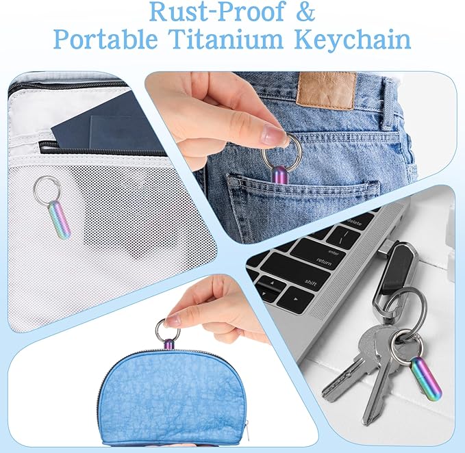 Small Pill Case Keychain Tiny Portable Carabiner Clip Pill Holder Bottle Micro Waterproof Metal Pill Container Mini Emergency Medicine Organizer for Outdoor Camping Travel Purse (Colorful)