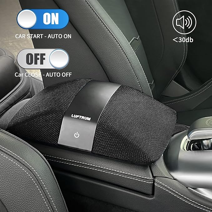 Car Air Purifier with H13 True HEPA Filter: Car Portable Air purifier for Exhaust Fumes, VOC, Smoke, Odors, and Bacteria, 99.9% Removal to 0.1 Microns - Air purifier for Car Traveling Bedroom (black)
