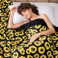 Sunflower Weighted Blanket for Adults 15lbs, 48"x72", Twin Full Size Cooling Heavy Throw Blanket for 120-160lbs, Microfiber Soft Thick Big Blankets Weighted Comforter Gift for Sleeping