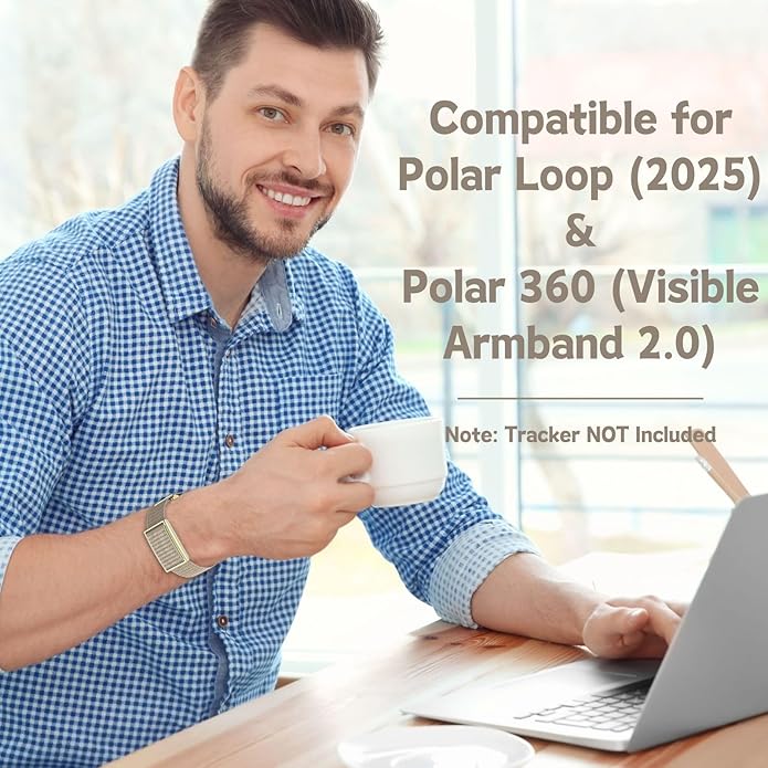 Vanet Nylon Straps Compatible for Polar Loop Bands/Polar 360 Replacement, Elastic Woven Strap Breathable Sport Adjustable Stretchy Braided Hook & Loop Wristbands for Visible Armband 2.0 [NO Tracker]