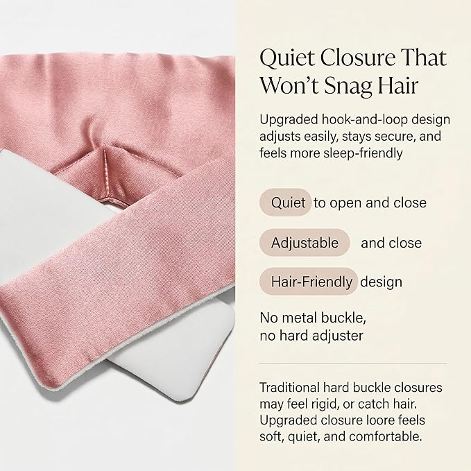 Silk Sleep Mask for Side Sleepers, Eye Mask for Sleeping Women Men, Face-Hugging Padded Eye Cover, 100% 22 Momme Pure Mulberry Silk, Soft Light Blocking Mask for Travel, Naps & Shift Workers (Pink)
