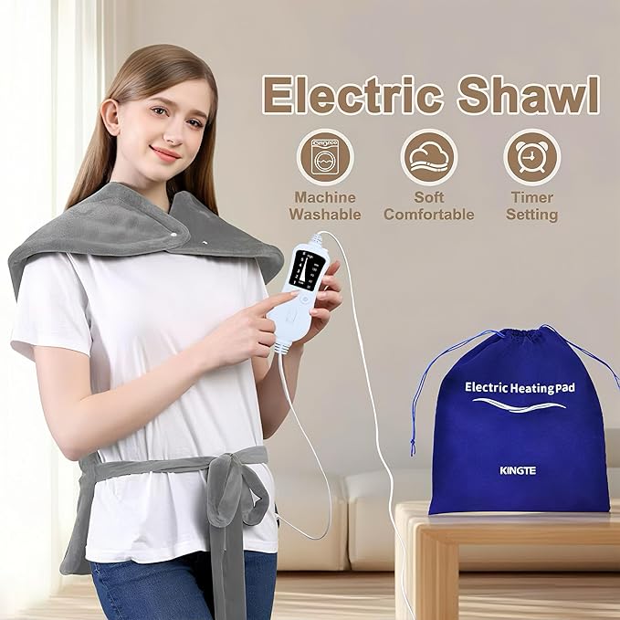 Heating Pad for Back Pain Relief，Birthday Gifts for Women Men Mom Dad,Large Fast Heating Pad for Neck and Shoulders and Back，Portable Wearable BackHeating pad，6 Heat Settings，4 Timers Auto-Off,35"x26"