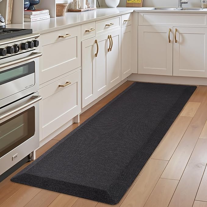 LUMI Anti Fatigue Cushioned Comfort Mats for Standing, 3/4 Thick Ergonomic Mats for Desk Office, Non-Slip, Ultra Soft, Memory Foam Rugs for Home, Kitchen, Laundry, 20"x39", Black