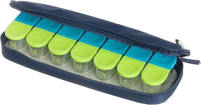 Sagely Navy 7 Day Travel Pouch Pill Travel Case for Sagely Extra Large Pill Box