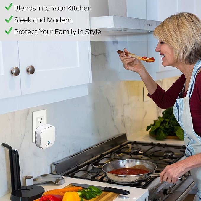 Natural Gas Detector for Home + Propane Detector + Combustible Gas Detector Plug-in Natural Gas Alarm, Gas Leak Sensor Explosive LPG, LNG, Methane, Butane Detectors for Home, Kitchen, RV (Plug-in)